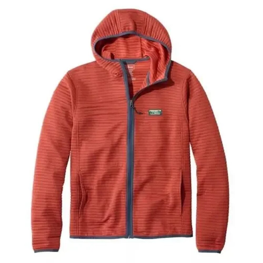 LL BEAN Men's Airlight Knit Full-Zip Hoodie, Regular Size M Color Orange